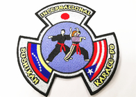 Karate Uniform Embroidered Badge Patches Heat Press Backing Round Shape